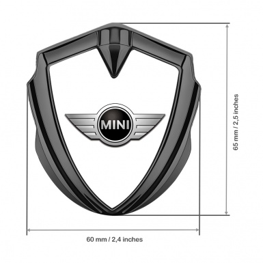 Mini Cooper Fender Emblem Badge Graphite White Template Classic Design