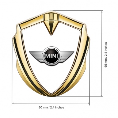 Mini Cooper Fender Emblem Badge Gold White Template Classic Design
