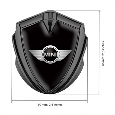 Mini Cooper Trunk Metal Emblem Badge Graphite Black Template Classic Logo