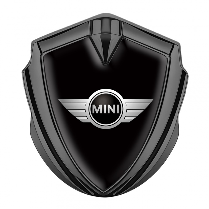 Mini Cooper Emblem Abzeichen Graphit Tonfarbe mit Schwarz Vorlage und Klassisch Logo 