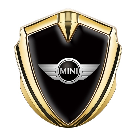 Mini Cooper Trunk Metal Emblem Badge Gold Black Template Classic Logo