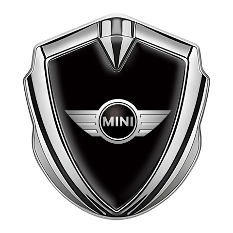 Mini Cooper Trunk Metal Emblem Badge Silver Black Template Classic Logo