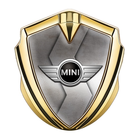 Mini Cooper Trunk 3D Car Metal Emblem Gold Metal Cut Classic Edition