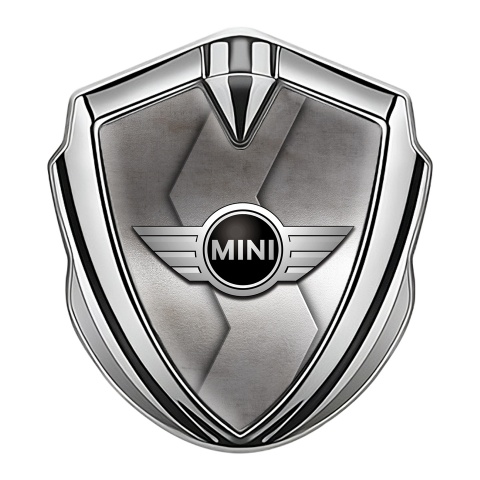 Mini Cooper Trunk 3D Car Metal Emblem Silver Metal Cut Classic Edition