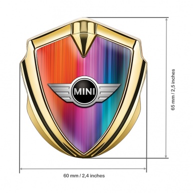 Mini Cooper Emblem Auto Zeichen Goldtonfarbe mit Mehrfarbig Vorlage Design