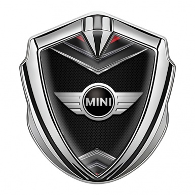 Mini Cooper Emblem Aufkleber Autozubehor Silbertonfarbe mit Schwarzer Kühlergrill Basis Auflage