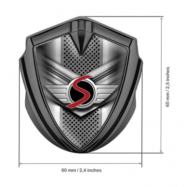 Mini Cooper S Seitenflugel Emblem Aufkleber Graphit Tonfarbe mit V-formig Basis Design 