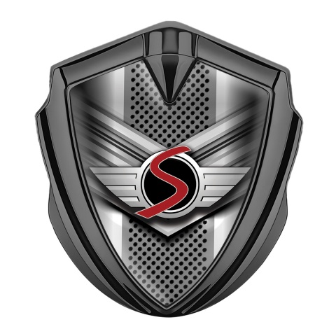 Mini Cooper S Trunk Emblem Badge Graphite V Shaped Classic Design