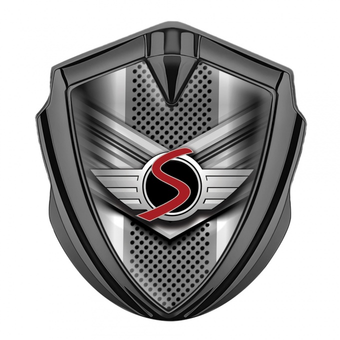 Mini Cooper S Seitenflugel Emblem Aufkleber Graphit Tonfarbe mit V-formig Basis Design 