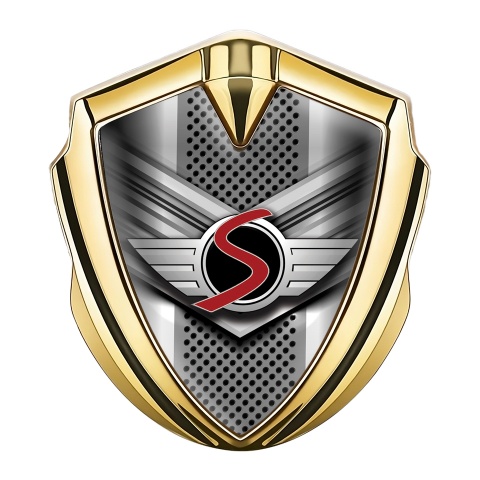 Mini Cooper S Trunk Emblem Badge Gold V Shaped Classic Design