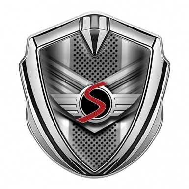 Mini Cooper S Seitenflugel Emblem Aufkleber Silbertonfarbe mit V-formig Basis Design