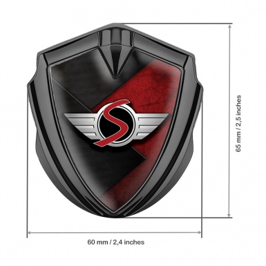 Mini Cooper S Bodyside Emblem Graphite Dark Plates Red Surface Edition