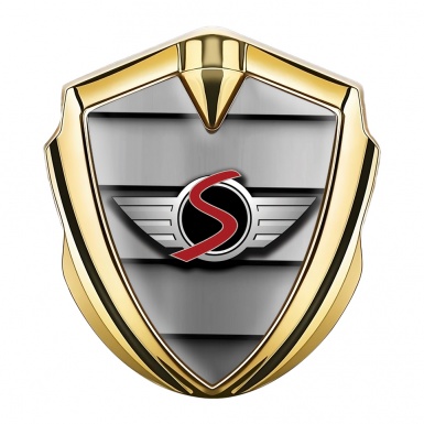 Mini Cooper S Trunk Emblem Badge Gold Metal Blinds Sport Logo