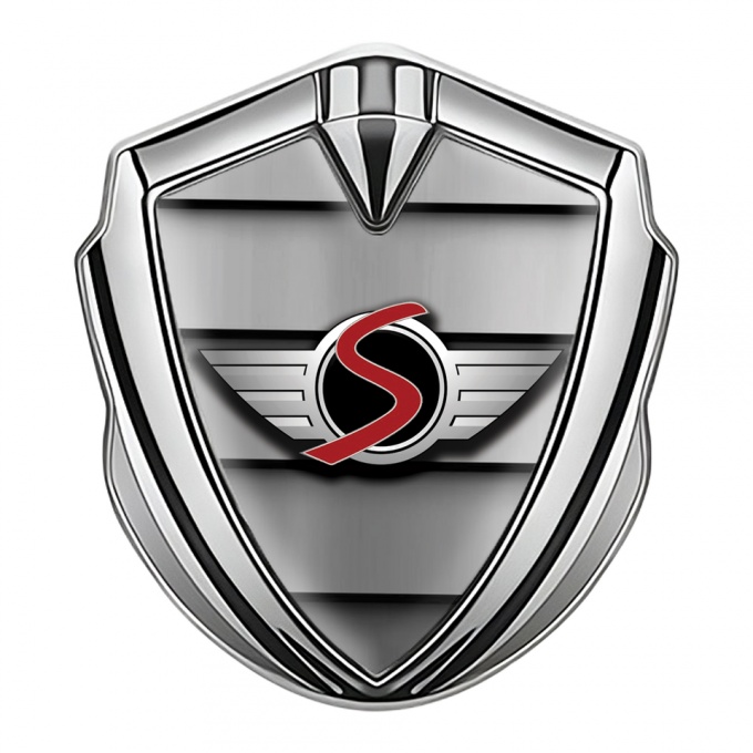 Mini Cooper S Trunk Emblem Badge Silver Metal Blinds Sport Logo