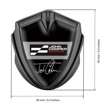 Mini Cooper Trunk Metal Emblem Badge Graphite Black John Cooper Edition