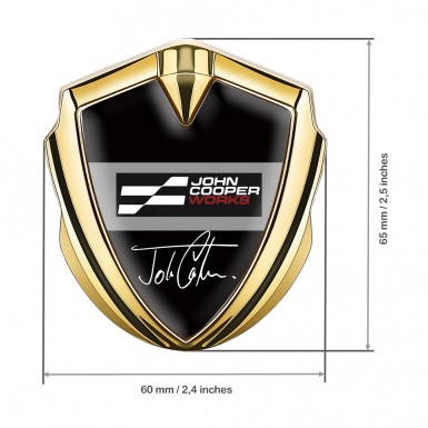 Mini Cooper Trunk Metal Emblem Badge Gold Black John Cooper Edition