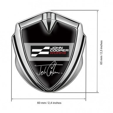 Mini Cooper Trunk Metal Emblem Badge Silver Black John Cooper Edition