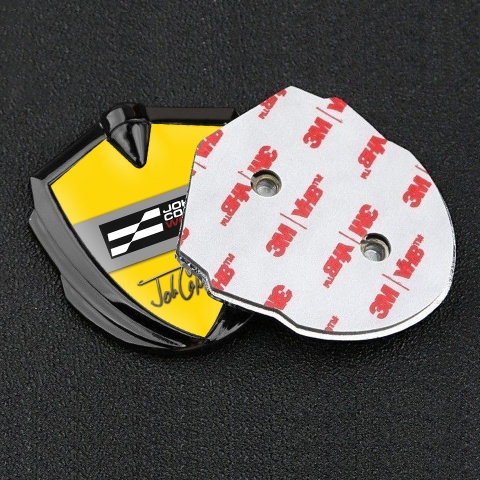Mini Cooper Trunk Metal Emblem Badge Graphite Yellow John Cooper Edition