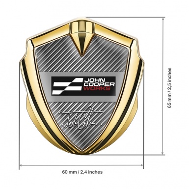 Mini Cooper 3D Car Metal Emblem Gold Carbon John Cooper Edition