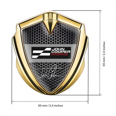 Mini Cooper Emblem Self Adhesive Gold Black Dots John Cooper Edition