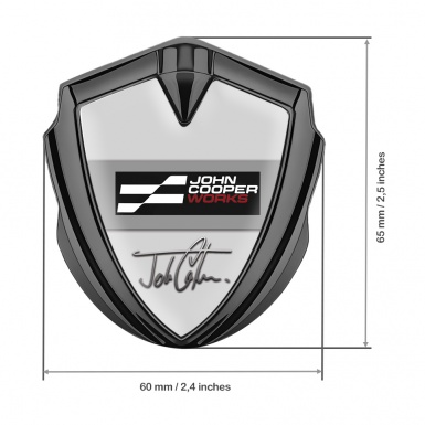 Mini Cooper Fender Emblem Badge Graphite Grey John Cooper Edition