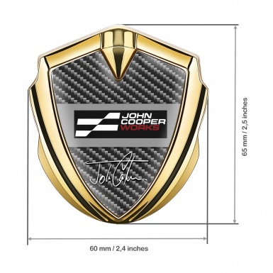 Mini Cooper Bodyside Emblem Gold Dark Carbon John Cooper Edition