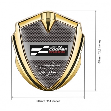 Mini Cooper Bodyside Emblem Gold Brown Carbon John Cooper Edition