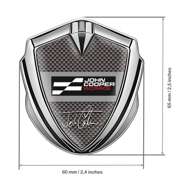 Mini Cooper Bodyside Emblem Silver Brown Carbon John Cooper Edition