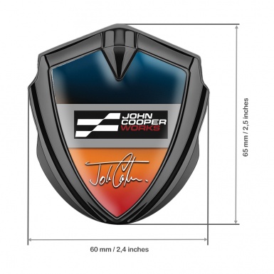 Mini Cooper Tuning Badge Self Adhesive Graphite Multicolor John Cooper Logo