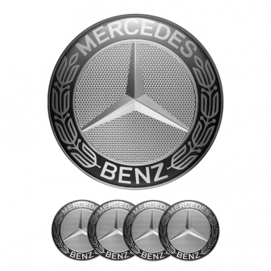 Mercedes Benz Carbon Edition Wheel Center Cap Domed Stickers 