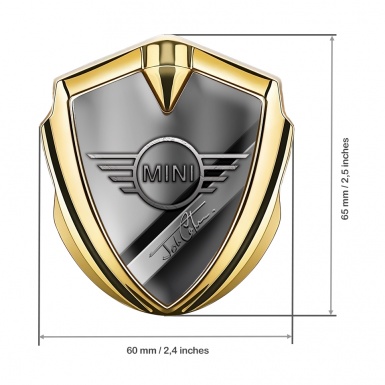 Mini Cooper Bodyside Emblem Gold Diagonal Plates John Cooper Edition