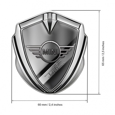 Mini Cooper Bodyside Emblem Silver Diagonal Plates John Cooper Edition