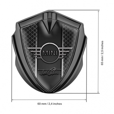 Mini Cooper Emblem Aufkleber Autozubehor Graphit Tonfarbe mit Dunkles Netz design und John Cooper Logo