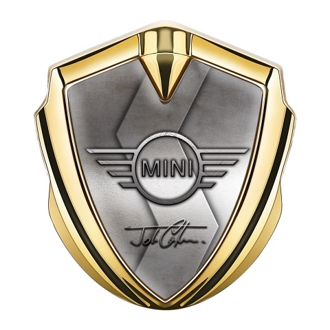 Mini Cooper Trunk Emblem Badge Gold Curved S John Cooper Edition
