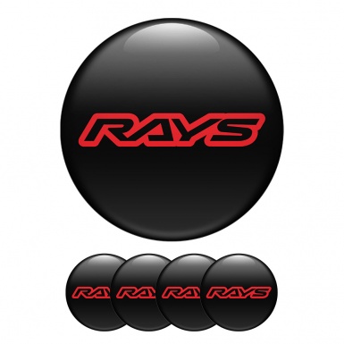 Rays Domed Stickers Wheel Center Cap Raicing Sport Edition 
