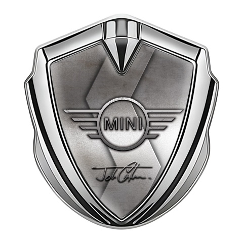 Mini Cooper Trunk Emblem Badge Silver Curved S John Cooper Edition