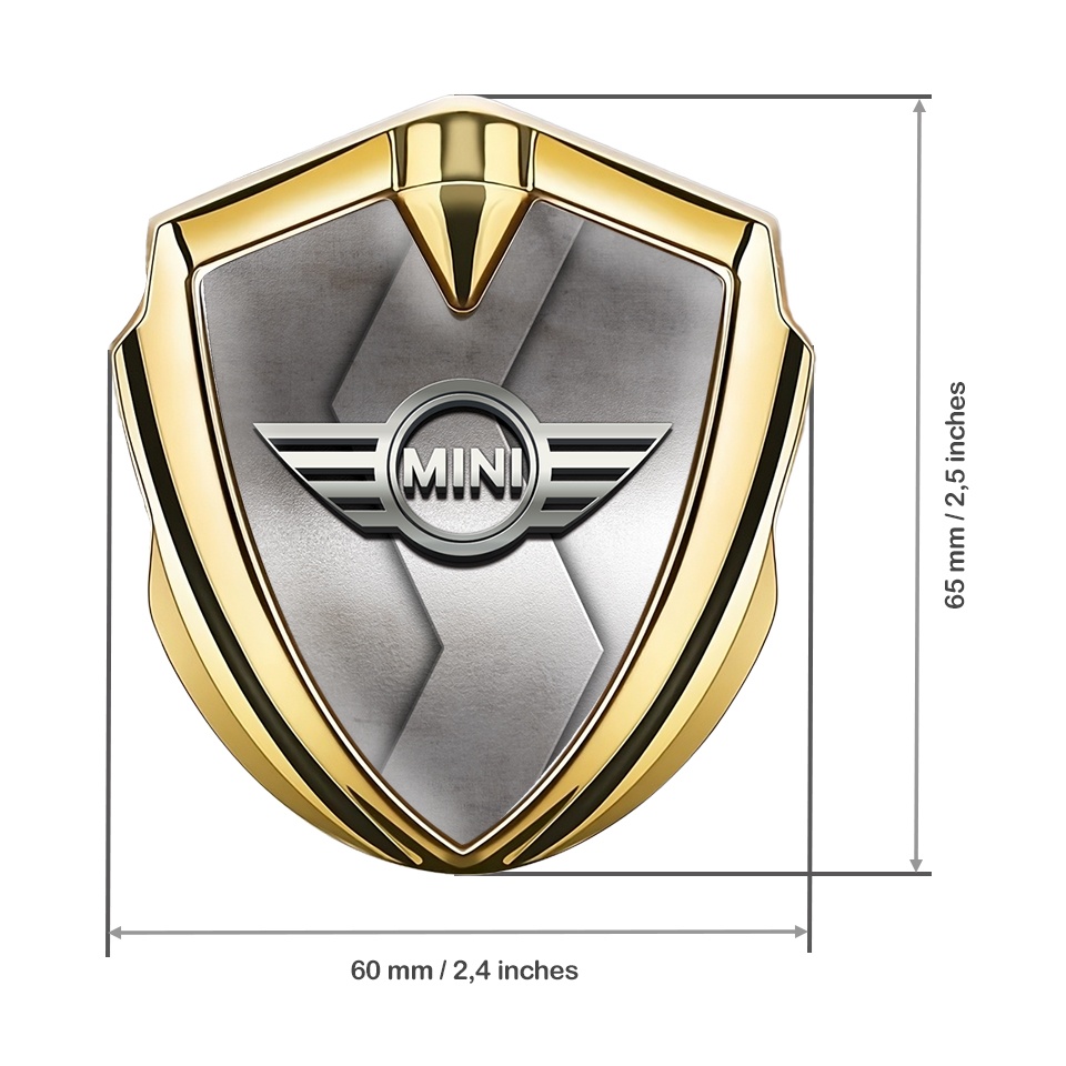 Mini Cooper Self Adhesive Bodyside Emblem Gold Geometric Template ...