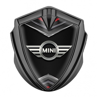 Mini Cooper Emblem Abzeichen Graphit Tonfarbe mit 3D basis Stil und Grau Logo 