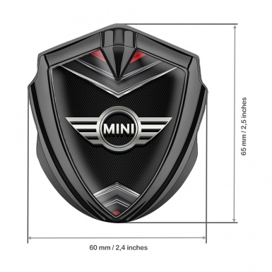 Mini Cooper Emblem Abzeichen Graphit Tonfarbe mit 3D basis Stil und Grau Logo 