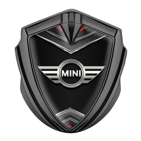 Mini Cooper 3D Car Metal Emblem Graphite Dark Grid Classic Logo Edition