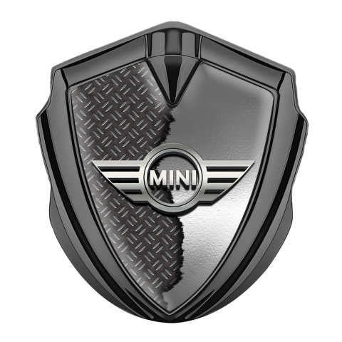 Mini Cooper Metal Emblem Self Adhesive Graphite Torn Metal Elements Design