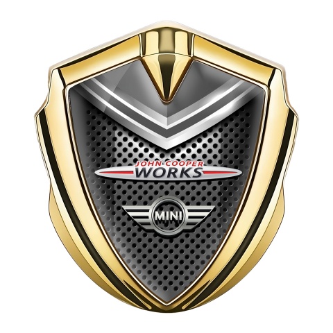 Mini Cooper Self Adhesive Bodyside Emblem Gold Shield John Cooper Logo