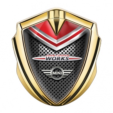 Mini Cooper Emblem Aufkleber Autozubehor Goldtonfarbe mit Roter Schild Design