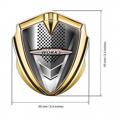 Mini Cooper Bodyside Emblem Gold Metal Grid John Cooper Works Edition