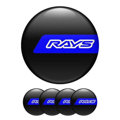 Rays Domed Stickers Wheel Center Cap Badge Black Diamond
