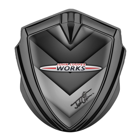 Mini Cooper Trunk Emblem Badge Graphite V Shaped Hex John Cooper Works