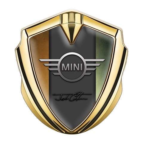 Mini Cooper Self Adhesive Bodyside Emblem Gold John Cooper Signature