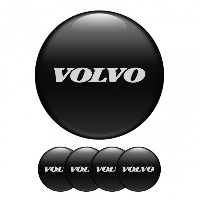 Volvo Wheel Center Caps Emblem Black And Gray