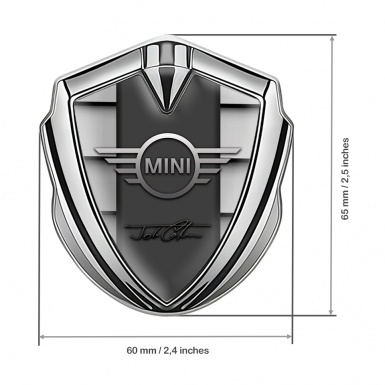 Mini Cooper Bodyside Emblem Silver Grey Shutter John Cooper Signature