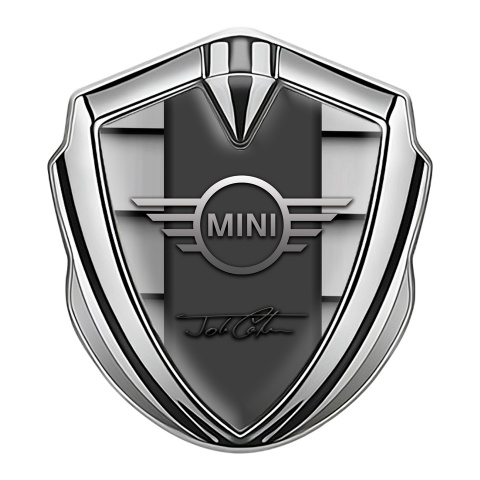 Mini Cooper Bodyside Emblem Silver Grey Shutter John Cooper Signature